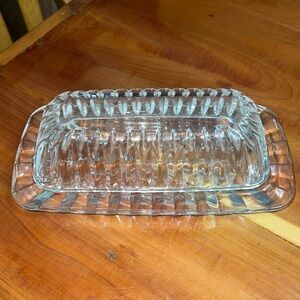 Vinrage Crystal Quarter Pound Covered Butter Dish